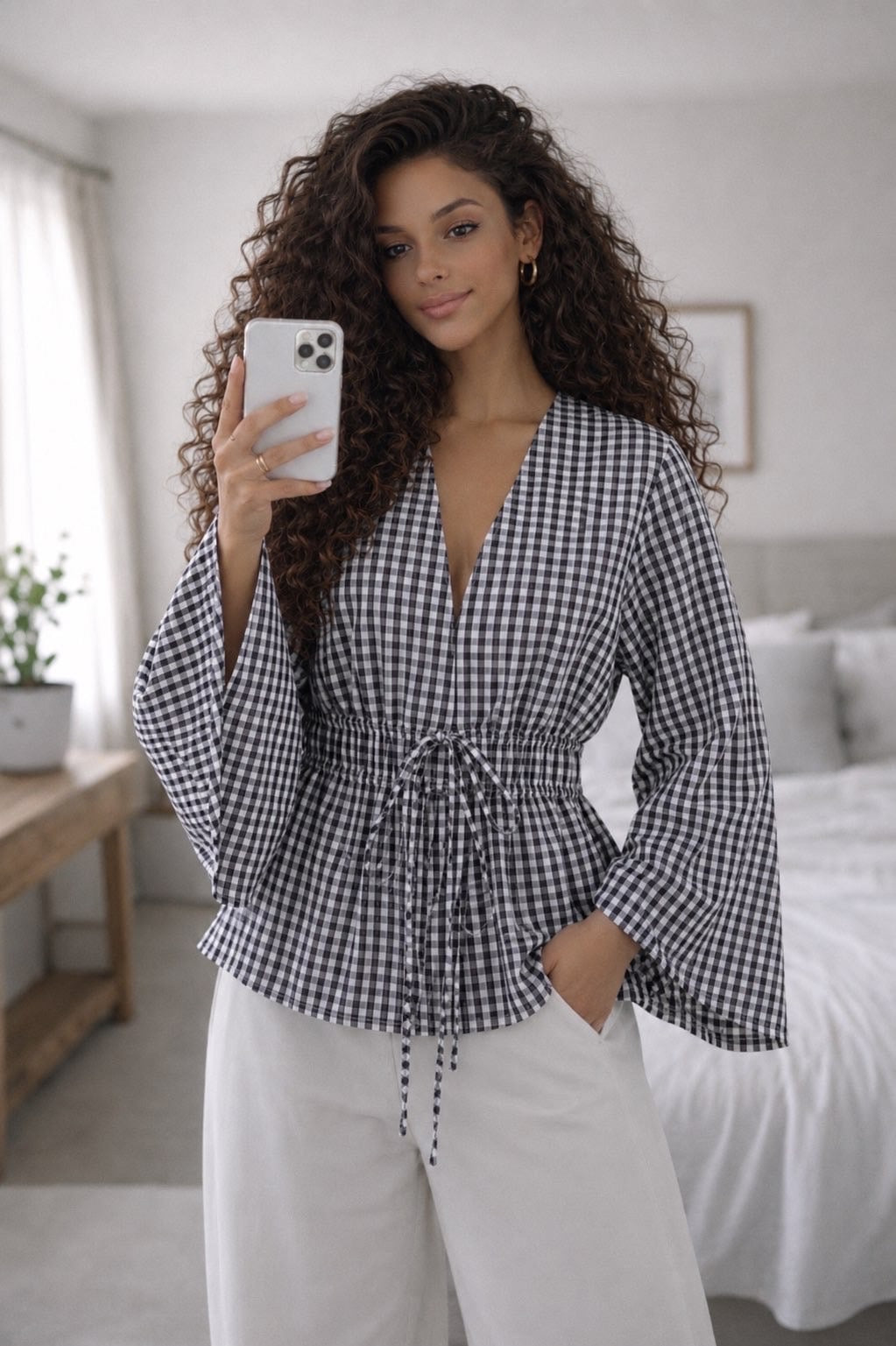 Chemise à manches bouffantes