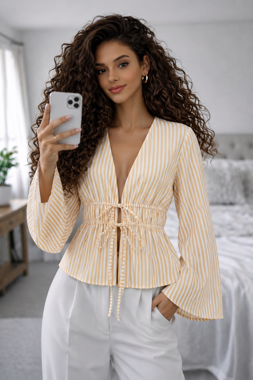 Chemise à manches bouffantes